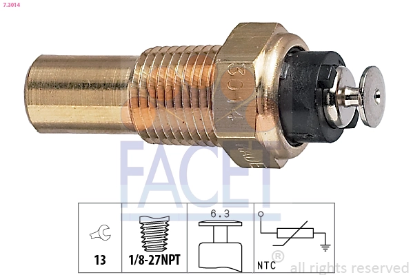 Sensor, coolant temperature Made in Italy - OE Equivalent 7.3014