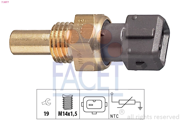 Sensor, coolant temperature Made in Italy - OE Equivalent 7.3077