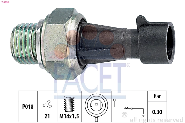 Oil Pressure Switch Made in Italy - OE Equivalent 7.0096