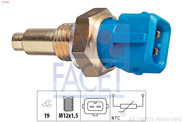 Sensor, coolant temperature Made in Italy - OE Equivalent 7.3143