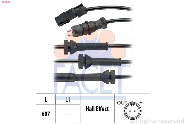Sensor, wheel speed Made in Italy - OE Equivalent 21.0069