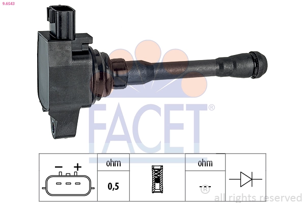 Ignition Coil Made in Italy - OE Equivalent 9.6543