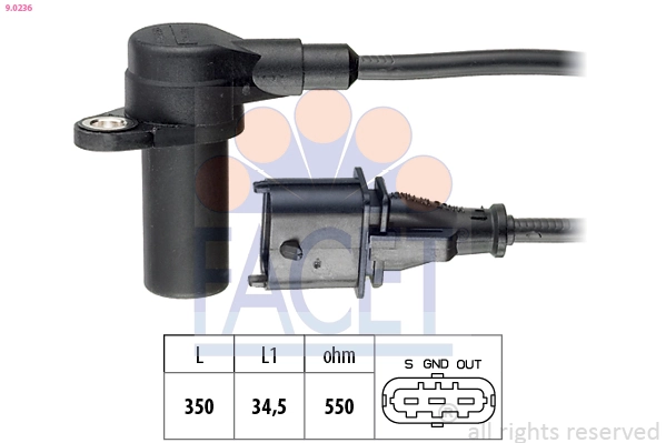 Sensor, crankshaft pulse Made in Italy - OE Equivalent 9.0236