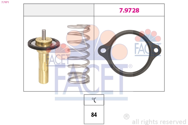 Thermostat, coolant Made in Italy - OE Equivalent 7.7971