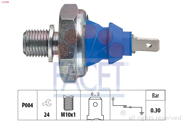 Oil Pressure Switch Made in Italy - OE Equivalent 7.0108