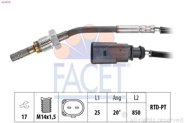 Sensor, exhaust gas temperature Made in Italy - OE Equivalent 22.0319