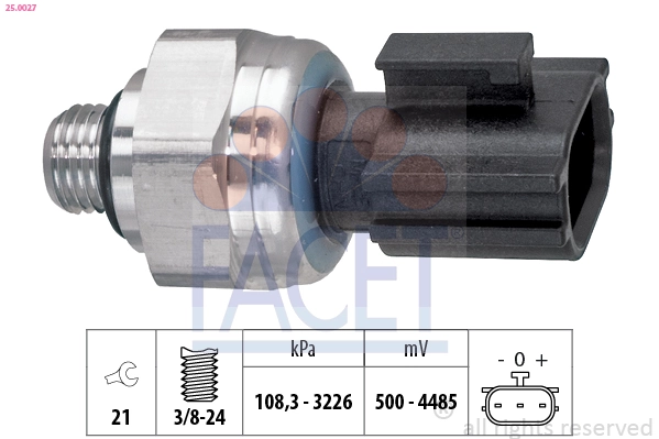 Pressure Switch, air conditioning Made in Italy - OE Equivalent 25.0027