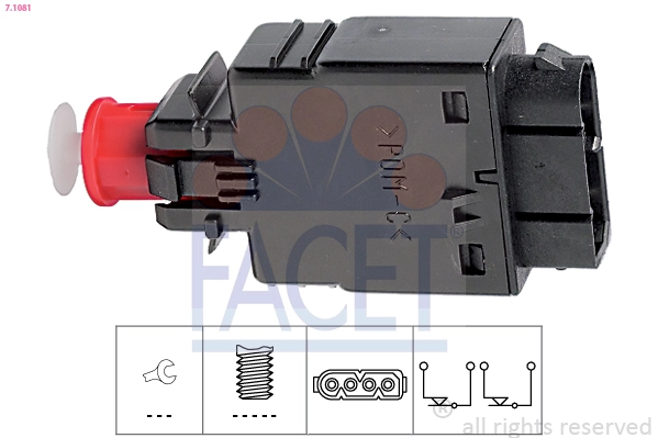 Stop Light Switch Made in Italy - OE Equivalent 7.1081