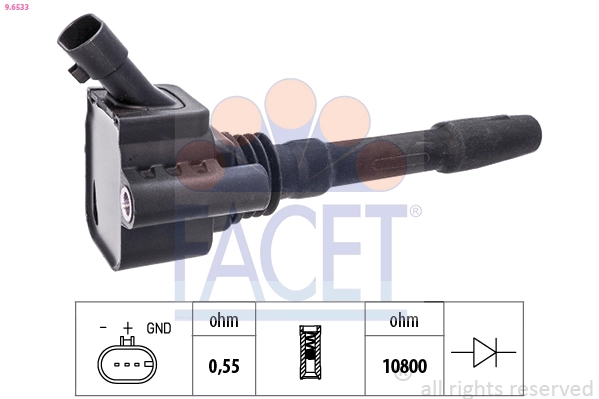 Ignition Coil Made in Italy - OE Equivalent 9.6533