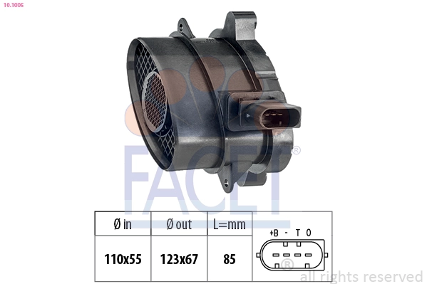 Mass Air Flow Sensor Made in Italy - OE Equivalent 10.1005