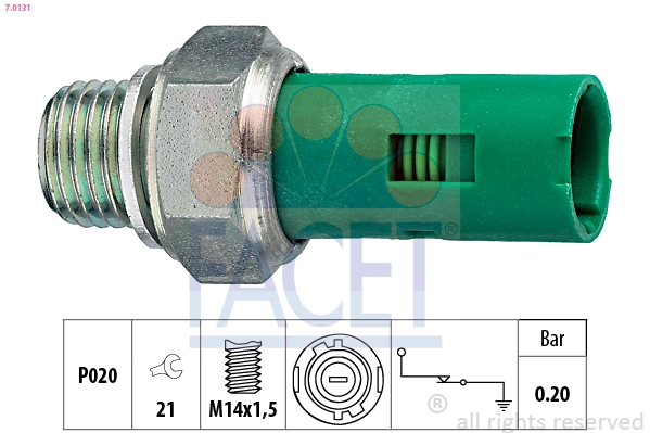 Oil Pressure Switch Made in Italy - OE Equivalent 7.0131
