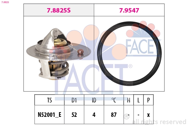 Thermostat, coolant Made in Italy - OE Equivalent 7.8825