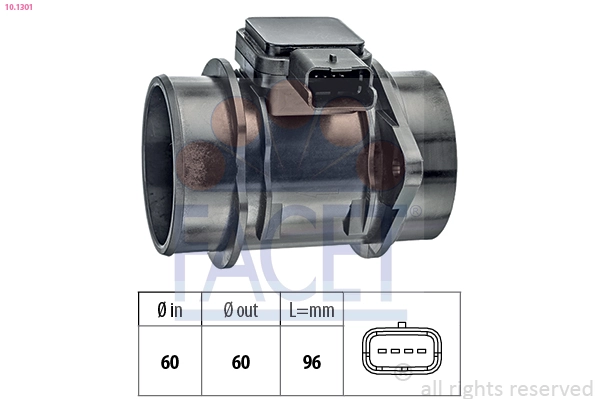 Mass Air Flow Sensor Made in Italy - OE Equivalent 10.1301