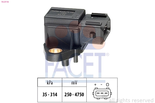 Air Pressure Sensor, altitude adaption Made in Italy - OE Equivalent 10.3116