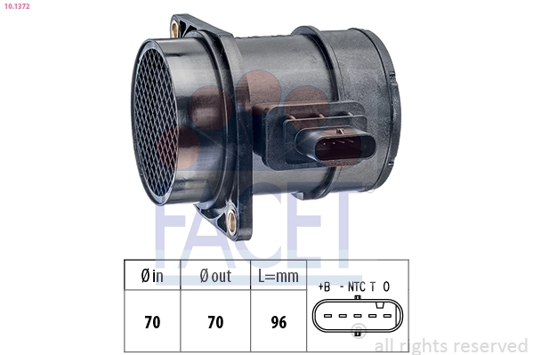 Mass Air Flow Sensor Made in Italy - OE Equivalent 10.1372