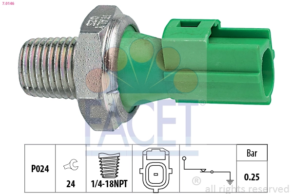 Oil Pressure Switch Made in Italy - OE Equivalent 7.0146