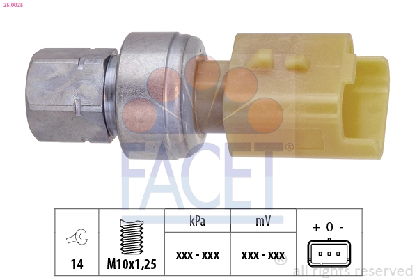 Pressure Switch, air conditioning Made in Italy - OE Equivalent 25.0025