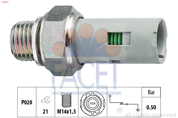 Oil Pressure Switch Made in Italy - OE Equivalent 7.0151