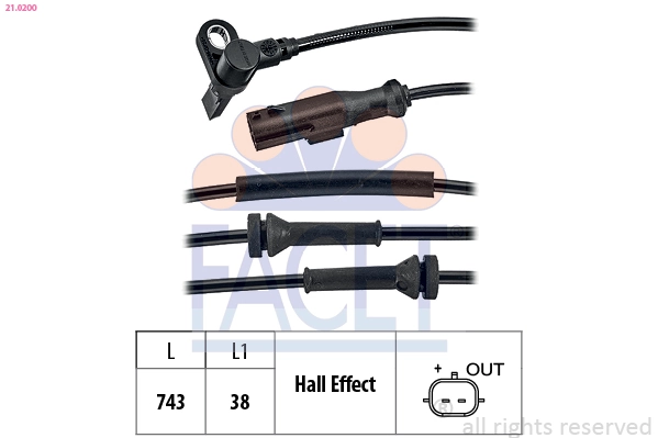 Sensor, wheel speed Made in Italy - OE Equivalent 21.0200