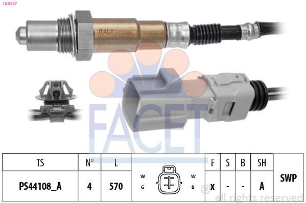 Oxygen Sensor Made in Italy - OE Equivalent 10.8557