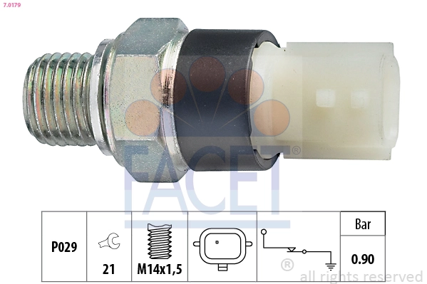 Oil Pressure Switch Made in Italy - OE Equivalent 7.0179
