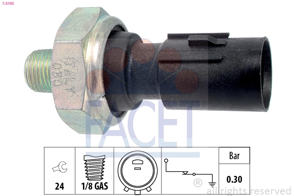 Oil Pressure Switch Made in Italy - OE Equivalent 7.0195