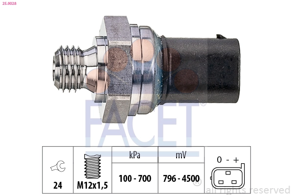Sensor, oil pressure Made in Italy - OE Equivalent 25.0028