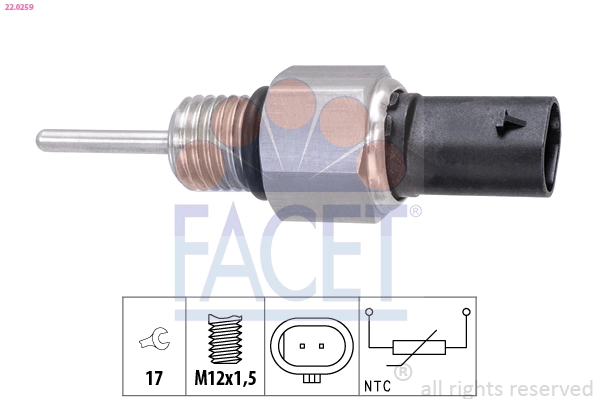 Sensor, exhaust gas temperature Made in Italy - OE Equivalent 22.0259