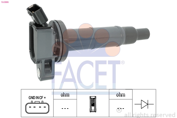Ignition Coil Made in Italy - OE Equivalent 9.6366