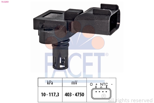 Air Pressure Sensor, altitude adaption Made in Italy - OE Equivalent 10.3203