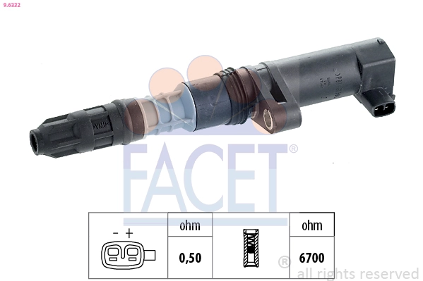Ignition Coil Made in Italy - OE Equivalent 9.6332