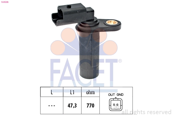 Sensor, crankshaft pulse Made in Italy - OE Equivalent 9.0538