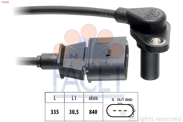 Sensor, engine speed Made in Italy - OE Equivalent 9.0220