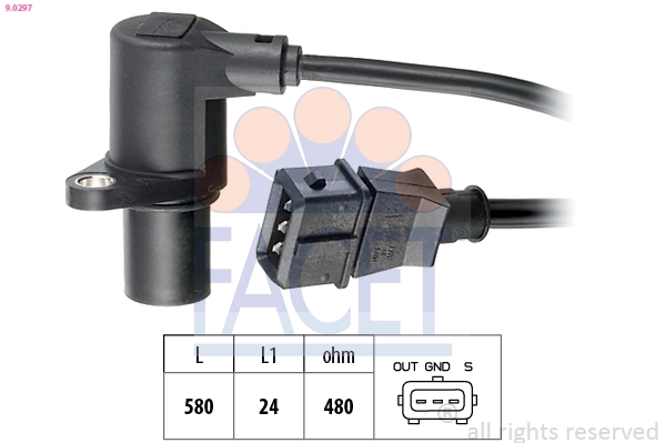 Sensor, crankshaft pulse Made in Italy - OE Equivalent 9.0297