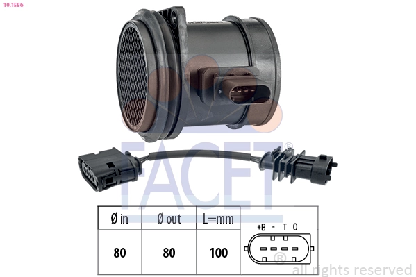 Mass Air Flow Sensor Made in Italy - OE Equivalent 10.1556