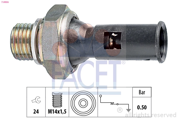Oil Pressure Switch Made in Italy - OE Equivalent 7.0056