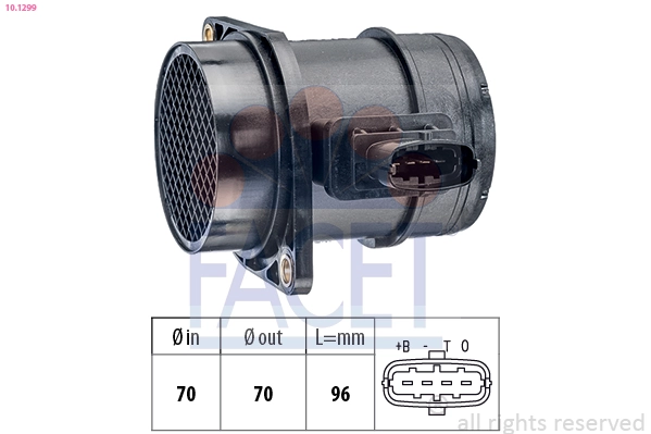 Mass Air Flow Sensor Made in Italy - OE Equivalent 10.1299