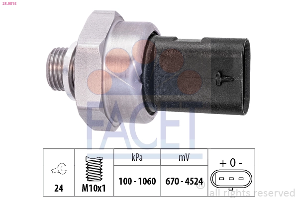 Sensor, oil pressure Made in Italy - OE Equivalent 25.0015