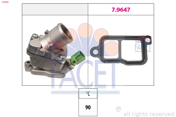 Thermostat, coolant Made in Italy - OE Equivalent 7.8606