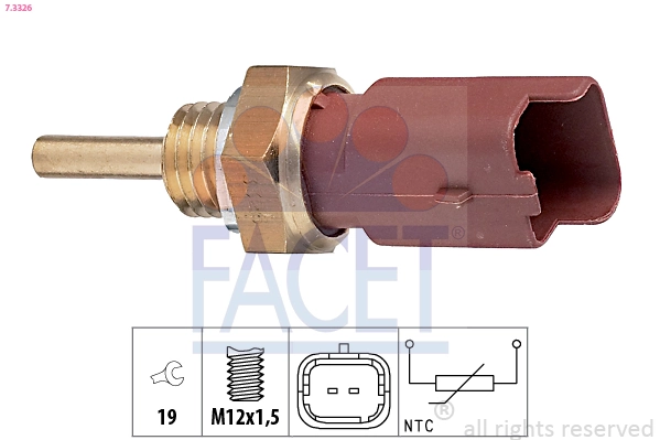 Sensor, coolant temperature Made in Italy - OE Equivalent 7.3326
