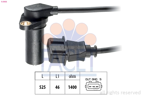 Sensor, crankshaft pulse Made in Italy - OE Equivalent 9.0068