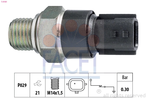 Oil Pressure Switch Made in Italy - OE Equivalent 7.0181