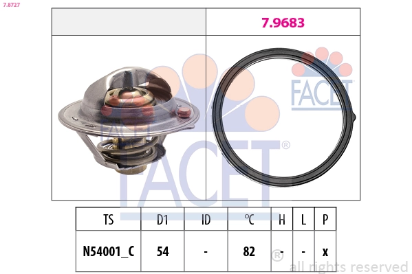 Thermostat, coolant Made in Italy - OE Equivalent 7.8727