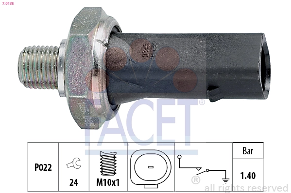 Oil Pressure Switch Made in Italy - OE Equivalent 7.0135