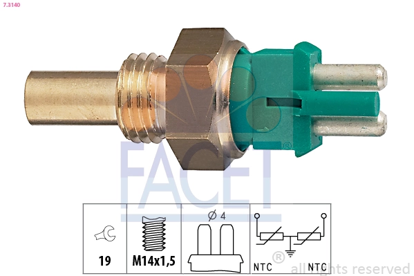 Sensor, coolant temperature Made in Italy - OE Equivalent 7.3140