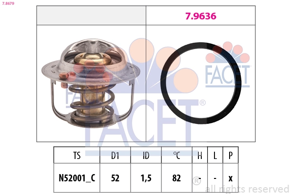 Thermostat, coolant Made in Italy - OE Equivalent 7.8679