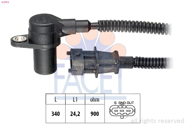 Sensor, crankshaft pulse Made in Italy - OE Equivalent 9.0753