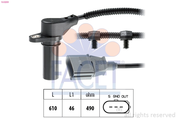 Sensor, crankshaft pulse Made in Italy - OE Equivalent 9.0259