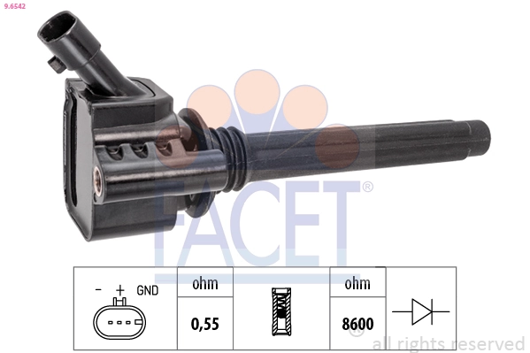 Ignition Coil Made in Italy - OE Equivalent 9.6542