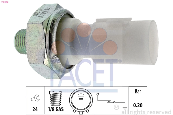 Oil Pressure Switch Made in Italy - OE Equivalent 7.0182